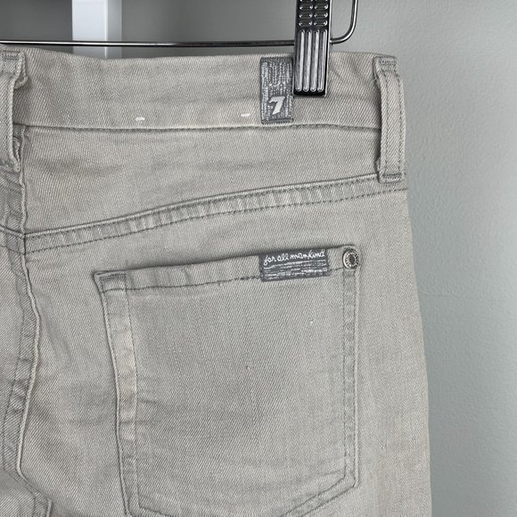 7 For All Mankind The‎ Mid Rise Cropped Skinny Jeans Faded Gray Size 27 - Picture 6 of 8